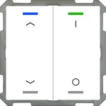 MDT BE-TAL6302.C1 KNX Taster Light 63 2-fach, RGBW, Studioweiß glänzend, Jalousie_Schalten 