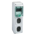 Schneider Electric 13153 Kaedra Leergehäuse 2 Montagestellen für Steckdosen 90x100mm 5 TE 