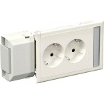 Schneider Electric 5940021 Doppelsteckdose mit Schriftfeld fuer Kanaleinbau CYB-PS weiss RAL 9010 