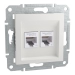 Schneider Electric RJ45 Kat. 6e UTP 2-Fach ICD UP, weiß, Asfora, EPH4870121D 