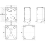 Schneider Electric NSYTBS19168 PanelSeT TBS - ABS-Gehäuse mit undurchs. Abdeckung H20, H192xB164xT87mm, Schutzart IP66, IK07, RAL 7036 