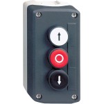 Schneider Electric XALD324 Aufbaugehäuse, Harmony XALD, Kunststoff, dunkelgrau, 3 Drucktaster, O, Pfeile Auf-Ab, 22mm, 2S+1Ö 