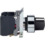 Schneider Electric XB4BD41 Wahlschalter, Knebelschalter, Harmony XB4, Metall, 22mm, schwarz, 2 Stellungen, rastend, 2S 