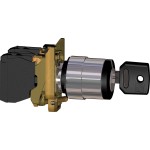 Schneider Electric XB4BG61 Schlüsselschalter, Harmony XB4, Metall, 22mm, schwarz, 2 Stellungen, tastend, Ronis 455, 1S 