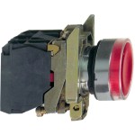 Schneider Electric XB4BW34M5 Leuchtdrucktaster, Harmony XB4, Metall, 22mm, rot, unbeschriftet, universelle LED, glatte Kalotte, 1S+1Ö, 230-240V AC 