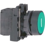 Schneider Electric XB5AA3311 Drucktaster, Harmony XB5, Kunststoff, grün, beschriftet I, 22mm, tastend, 1S 
