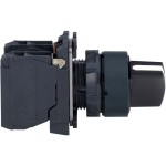 Schneider Electric XB5AD21 Wahlschalter, Knebelschalter, Harmony XB5, Kunststoff, schwarz, 2 Stellungen, 22mm, rastend, 1S 