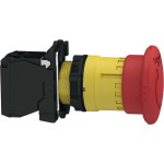 Schneider Electric XB5AS8442 Not-Aus/Not-Halt-Schalter, Harmony XB5, Kunststoff, Drehentriegelung, 22mm, Pilz 40mm, 1Ö 