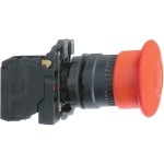 Schneider Electric XB5AT845 Not-Aus/Not-Halt-Schalter, Harmony XB5, Kunststoff, Zugentriegelung, 22mm, Pilz 40mm, 1S + 1Ö 