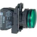 Schneider Electric XB5AVB3 Leuchtmelder, Harmony XB5, Kunststoff, grün, 22mm, universelle LED, glatte Kalotte, 24V ACDC 
