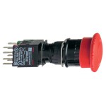 Schneider Electric XB6AS8349B Not-Halt/Not-Aus-Taster, rund, Ø 16, Drehentriegelung, rot, 1S+2Ö 