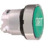 Schneider Electric ZB4BA333 Drucktaster, Frontelement, Harmony XB4, Metall, 22mm, grün, beschriftet START, tastend 