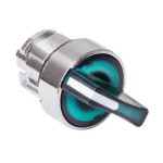 Schneider Electric ZB4BK1233 Leuchtwahlschalter, Frontelement, Harmony XB4, Metall, 22mm, grün, für universelle LED, 2 Stellungen, rastend 