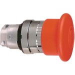 Schneider Electric ZB4BT84 Not-Aus/Not-Halt-Schalter, Frontelement, Harmony XB4, Metall, 22mm, rot, Pilz 40mm, Zugentriegelung 