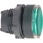 Schneider Electric ZB5AA38 Leuchtdrucktaster, Frontelement, Harmony XB5, Kunststoff, 22mm, grün, für universelle LED, für Einlegeschild 