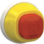 Schneider Electric ZB5AS84W2B Not-Aus/Not-Halt-Schalter, Frontelement, Harmony XB5, Kunststoff, 22mm, rot, Drehentriegelung 