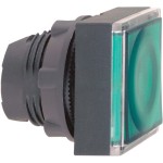 Schneider Electric ZB5CW333 Leuchtdrucktaster, Frontelement, Harmony XB5, Kunststoff, 22mm, grün, für universelle LED, für Einlegeschild, eckig 