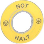 Schneider Electric ZBY9220 Schild Ø60 für Not-Halt-Taster, NOT-HALT/Logo ISO13850 VPE=5 