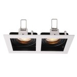 Deko-Light 110004 Einbaustrahler, Algol II Eckig, 2x max.35 W MR16, Weiß, Spannungskonstant, 12 V/ 