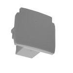 Deko-Light 710067 3-Phasen Schienensystem, D Line Endkappe für Aufbauschiene, Fenstergrau RAL 7040 