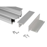 Deko-Light 978252 Profil Endkappe, Endkappe P-EL-02-12 Set 2 Stk, Grau, Aluminium, Länge: 75 mm, H 