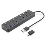**Digitus DA-70248 USB 3.0 Hub 7-port schaltbar Aluminium Gehäuse 