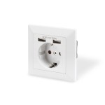 ASSMANN DA-70613 DIGITUS Sicherheits-Steckdose für Unterputzmontage mit 2 USB-Ports 