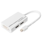 ASSMANN DB-340509-002-W DIGITUS Mini DisplayPort Adapter / Konverter - Mini DP auf DisplayPort, HDMI + DVI 