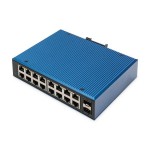 Digitus DN-651138 16 Port Gigabit Ethernet Netzwerk Switch, Industrial, Unmanaged, 2 SFP Uplink 