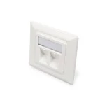 ASSMANN DN-93801-1 DIGITUS Leerdose für Keystone Module, Rahmen 80x80 mm + Zentralplatte 50x50 mm 