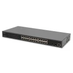 Digitus DN-95359 24-Port Gigabit PoE Netzwerkswitch,19 Zoll, L2 managed, 2 Uplink Ports, SFP, 430 W, af/at 