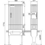 ABN SL175P Anschlusssäule FB2 BH5 mit Montage platte 1 Zylinder eingebaut 