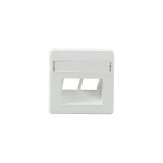 Rutenbeck 13510053 Zentralstück mit 2 Stecköffnungen und Beschriftungsfeld reinweiß (ähnlich RAL 9010) 