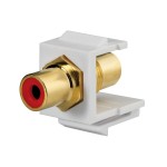 Rutenbeck 17000604 Cinch-Keystone, weiß, (Buchse/Buchse), für Montageadapter KMK-MA Up und andere Keystone-Aufnahmen, reinweiß (ähnlich RAL 9010) 