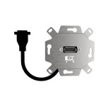 Rutenbeck 17010500 DisplayPort-Anschlussdose, 1-fach, mit Kabelpeitsche (15 cm), für handelsübliche TAE-Zentralstücke, abbrechbarer Tragring für Stegversion 