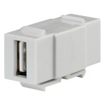 Rutenbeck 17010651 USB-Keystone, USB 2.0, USB A (Buchse/Buchse), für Montageadapter KMK-MA Up und andere Keystone-Aufnahmen, reinweiß (ähnlich RAL 9010) 