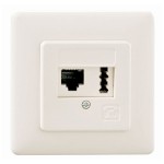 Rutenbeck 22511202 line21®-UAE/TAE-Anschlussdose für 1 Telefon/1 Datenendgerät für Anwendungen bis 100 Mbit/s mit Metalltragring mit Spreizkrallen 