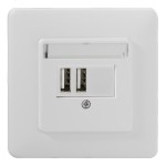 Rutenbeck 22710408 USB-Ladegerät 2-fach Unterputz für SmartPhone/Tablet PC's usw. mit Leistungsmanagement und Überlastschutz reinweiß (ähnlich RAL 9010) 