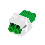 Rutenbeck 228080400 LC-D Keystone Modul, SM, OS2 APC (grün), reinweiß (ähnlich RAL 9010) 