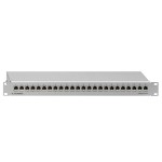 Rutenbeck 234101100 Cat.6A iso U-Patchpanel, ungeschirmt, 19/1 HE, mit 24 RJ45-Steckbuchsen, Direktmontage, lichtgrau (ähnlich RAL 7035) 