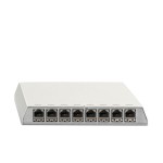 Rutenbeck 23611108 10 Gigabit-Patchpanel, geschirmt, Aufputz, für Tisch-/Wandmontage, REG-Montage mit Hutschienenadapter 10010070 