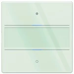 Theben 4803412 Glas-Tastsensor mit 2 Tasten, 2 Status-LEDs und integriertem Temperatursensor 
