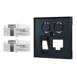 Homeway HW-OFKSE55ANG Fiber Set one.fiber anthrazit 2xLC/APCD-SM-Kupplung und Zentralplatte 