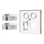 Homeway HW-OFKSE55RWG Fiber Set one.fiber reinweiß 2xLC/APCD-SM Kupplung und Zentralplatte 