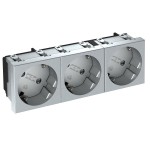 OBO Bettermann 6120133 Steckdose 33 Grad 3-fach Schutzkontakt STD-D3S AL3 