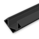ISOLED 113172 LED Eckprofil CORNER11 Aluminium schwarz RAL 9005, 200cm 