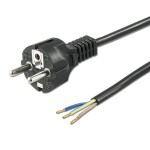 ISOLED 113554 Schutzkontakt-Stecker schwarz, 1,5m 