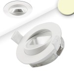 ISOLED 114147 LED Einbaustrahler asymmetrisch COB, weiß, 8W, 50°, IP44, rund, warmweiß, dimmbar 