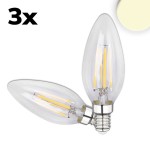 ISOLED 115024 ISOLED LED Kerze E14, 4W, klar, warmweiß, 3er Pack 