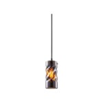 ISOLED 115215 Pendelleuchte, Smoky curled Glas, E27 